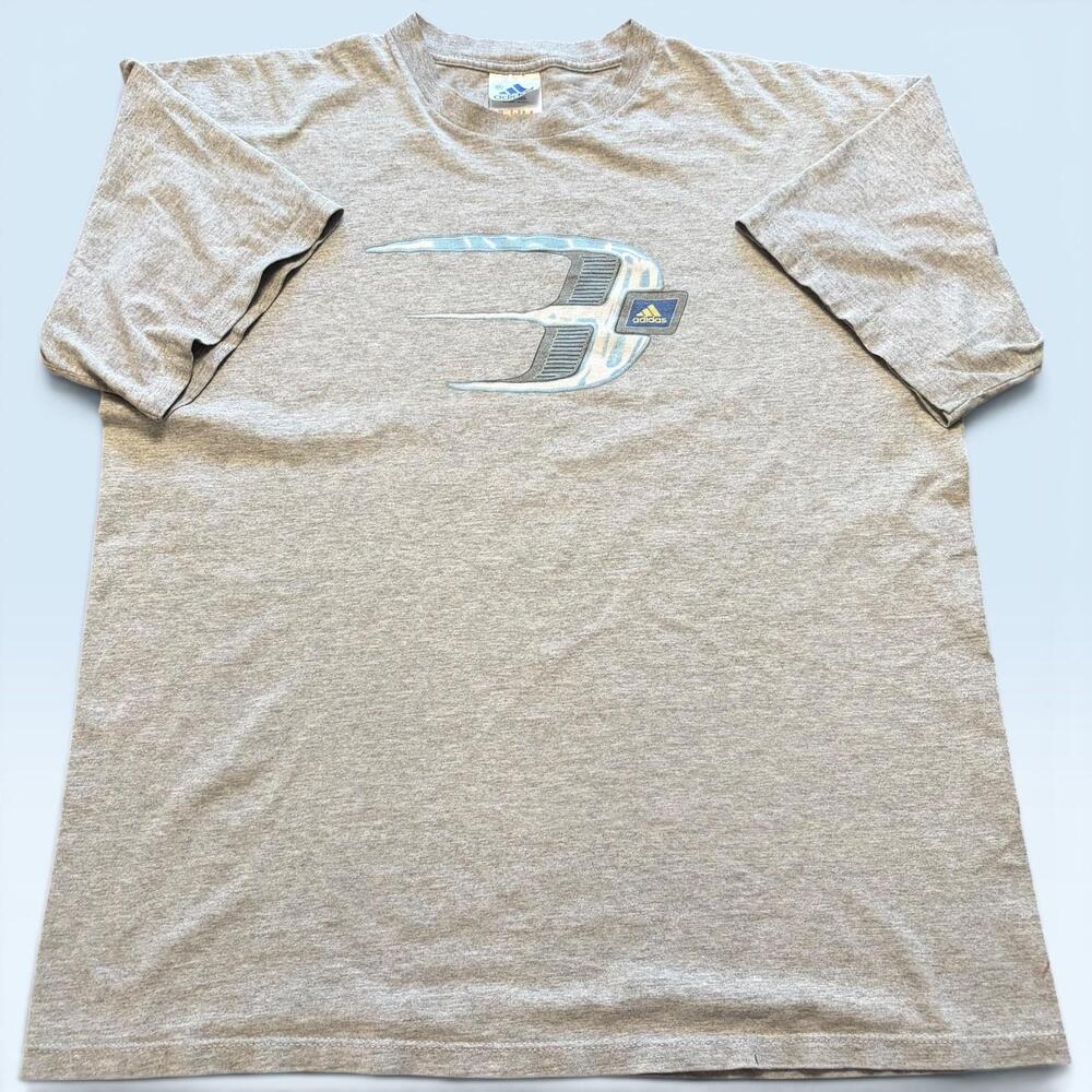 Vtg Adidas Shirt Mens XL Gray Number 3 Sports Graphic Tee T-Shirt Made USA